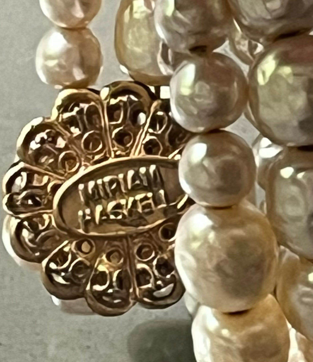 Miriam Haskell Floral Pearl Wrap Cuff Bracelet