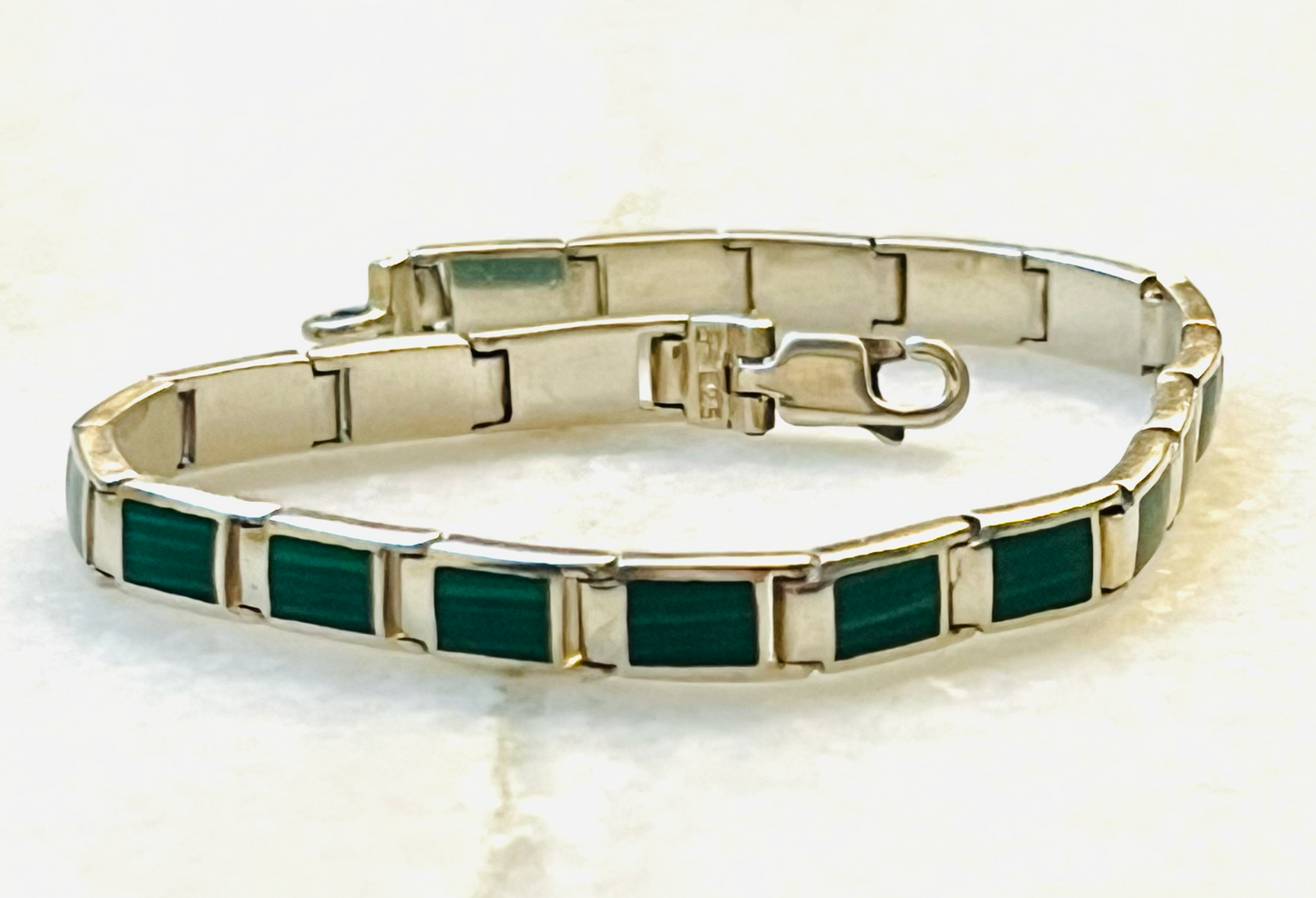 Sterling Malachite Inlay Bracelet