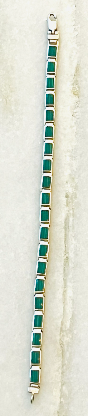 Sterling Malachite Inlay Bracelet