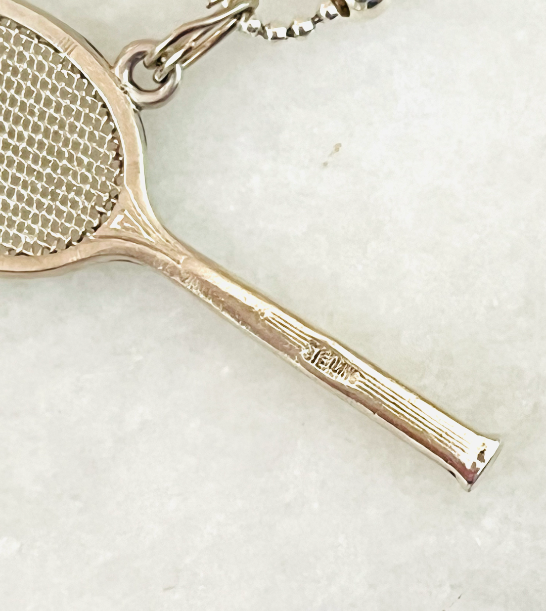 Sterling Tennis Racquet Pendant