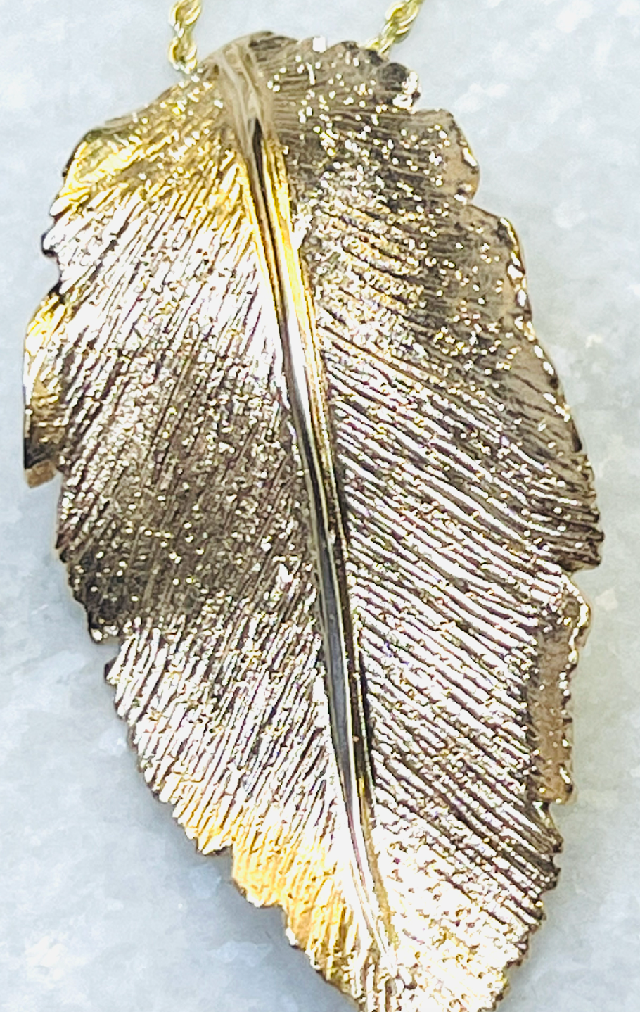 Italian Leaf Pendant Necklace