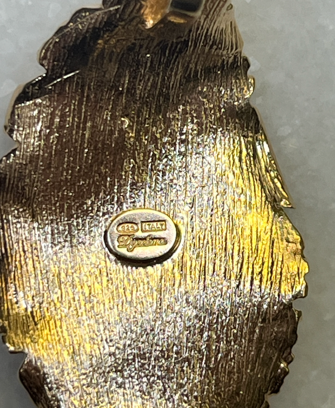 Italian Leaf Pendant Necklace