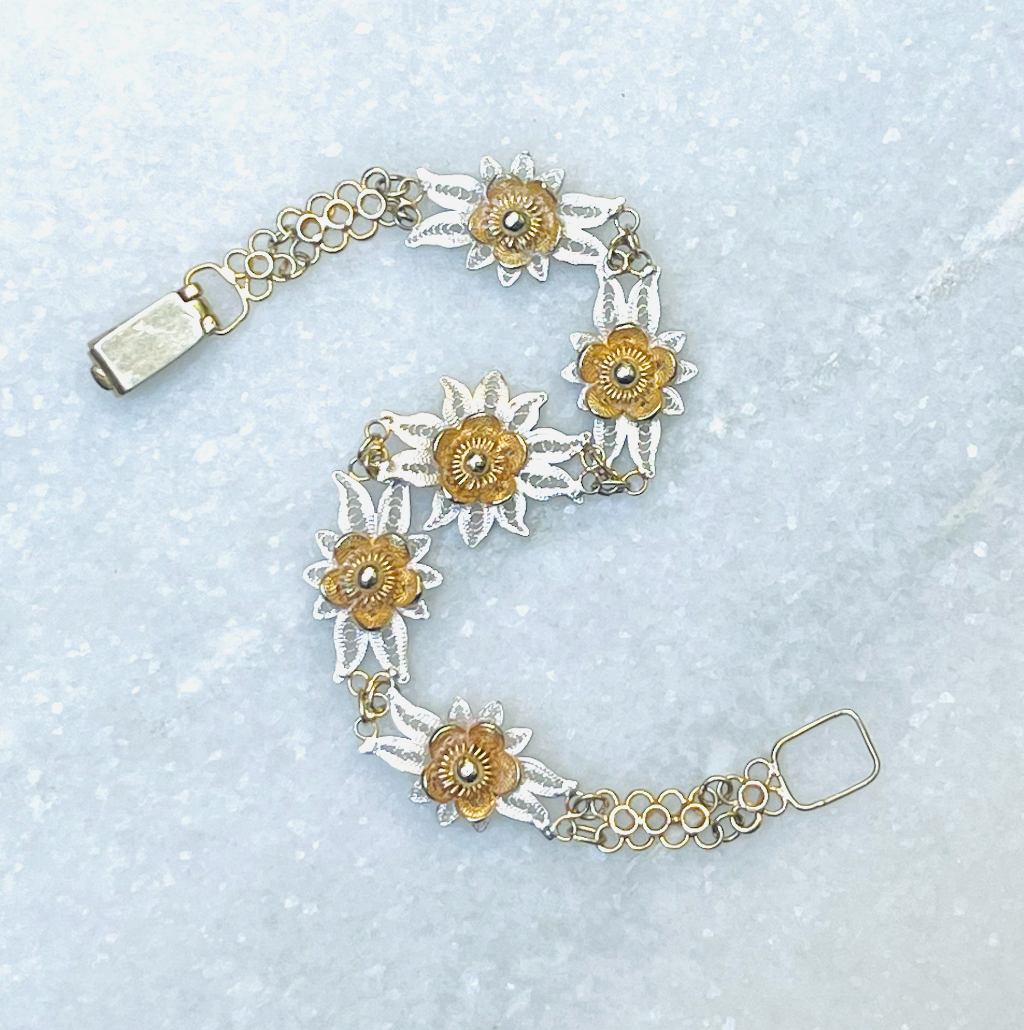 Sterling Filigree Edelweiss Bracelet