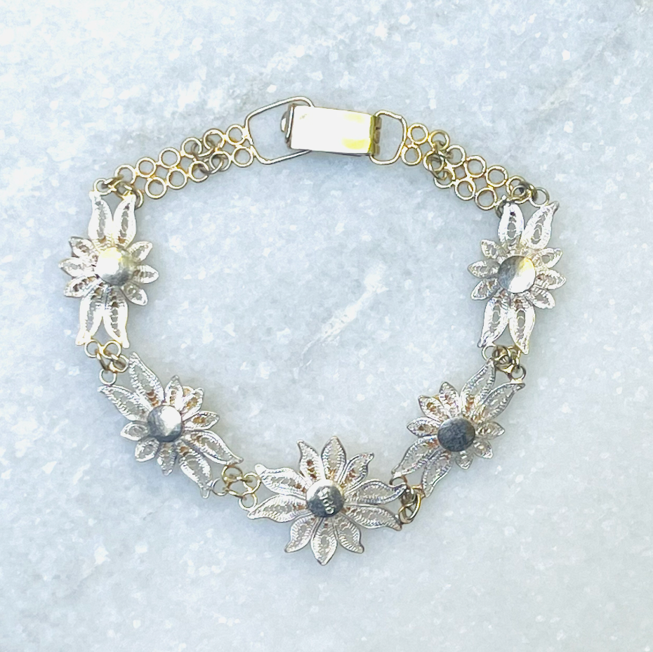 Sterling Filigree Edelweiss Bracelet