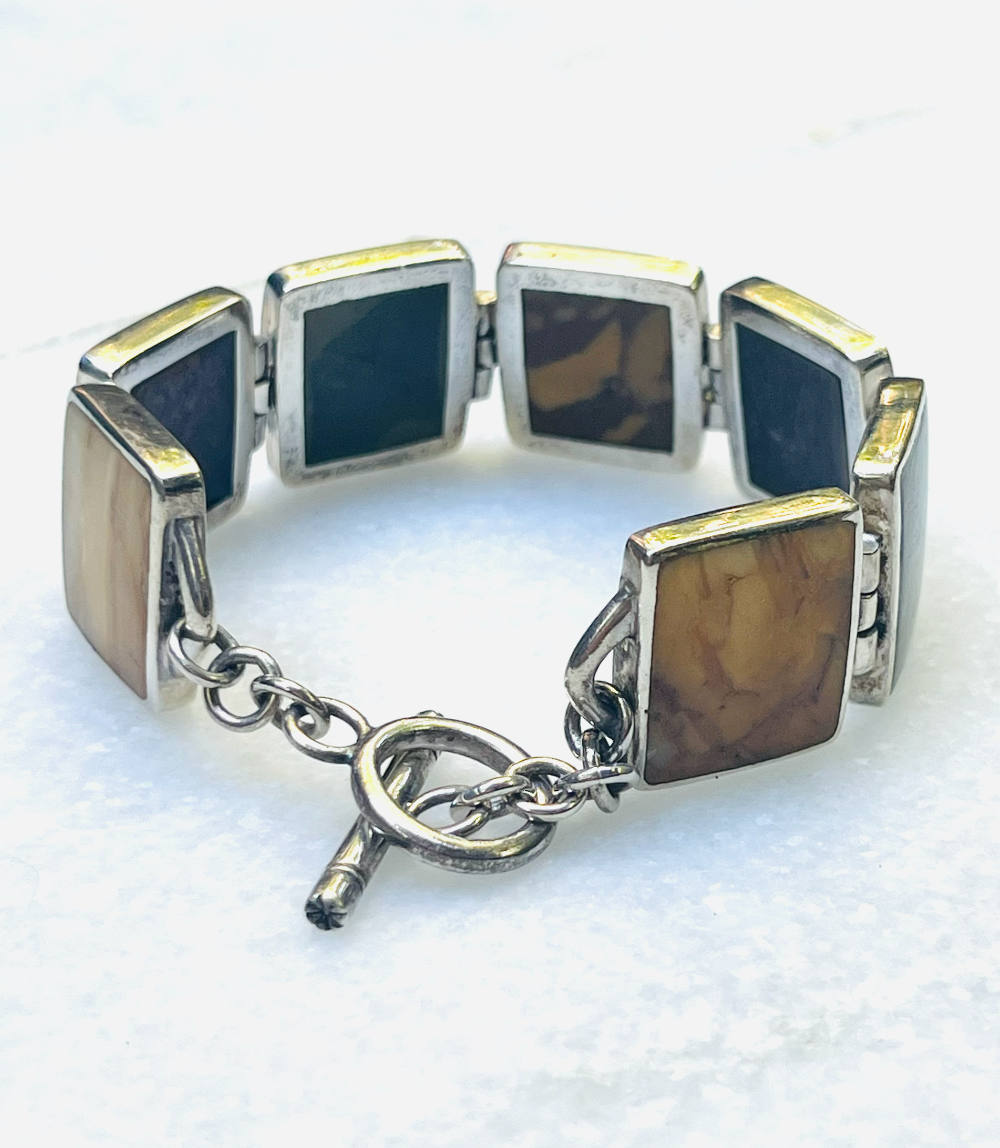 Silpada Sterling Natural Stone Toggle Bracelet