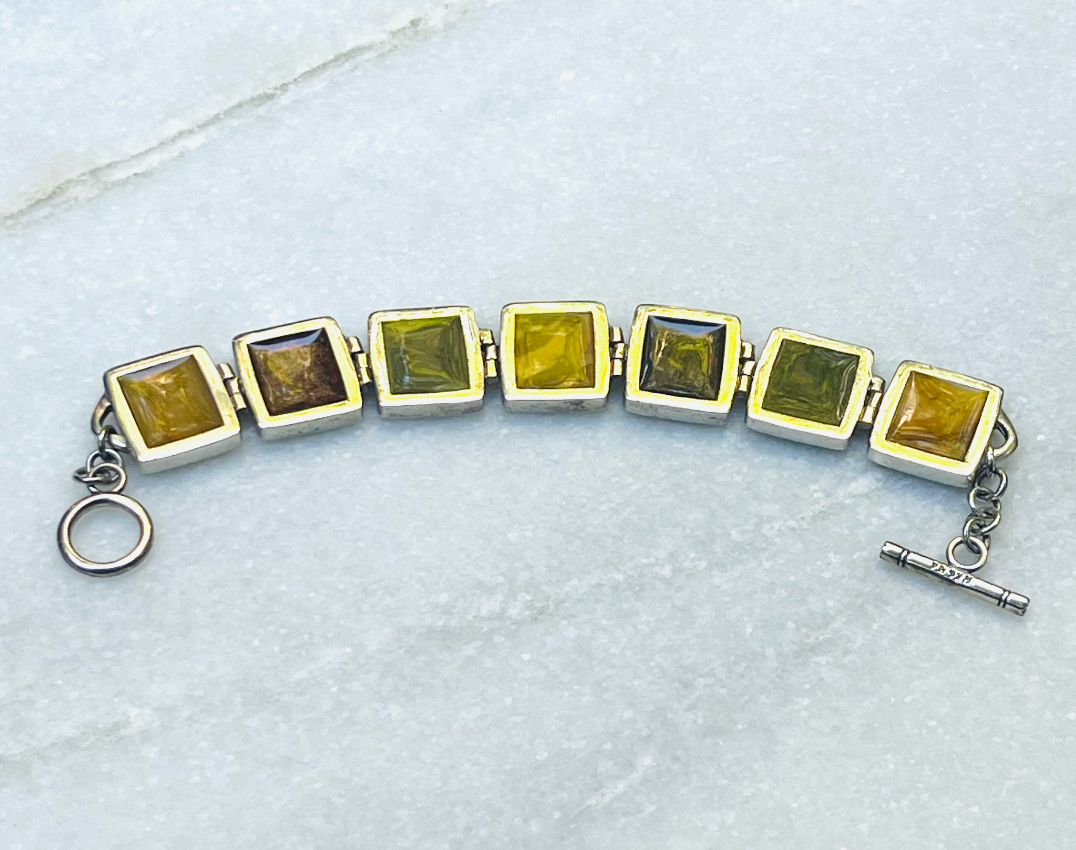 Silpada Sterling Natural Stone Toggle Bracelet
