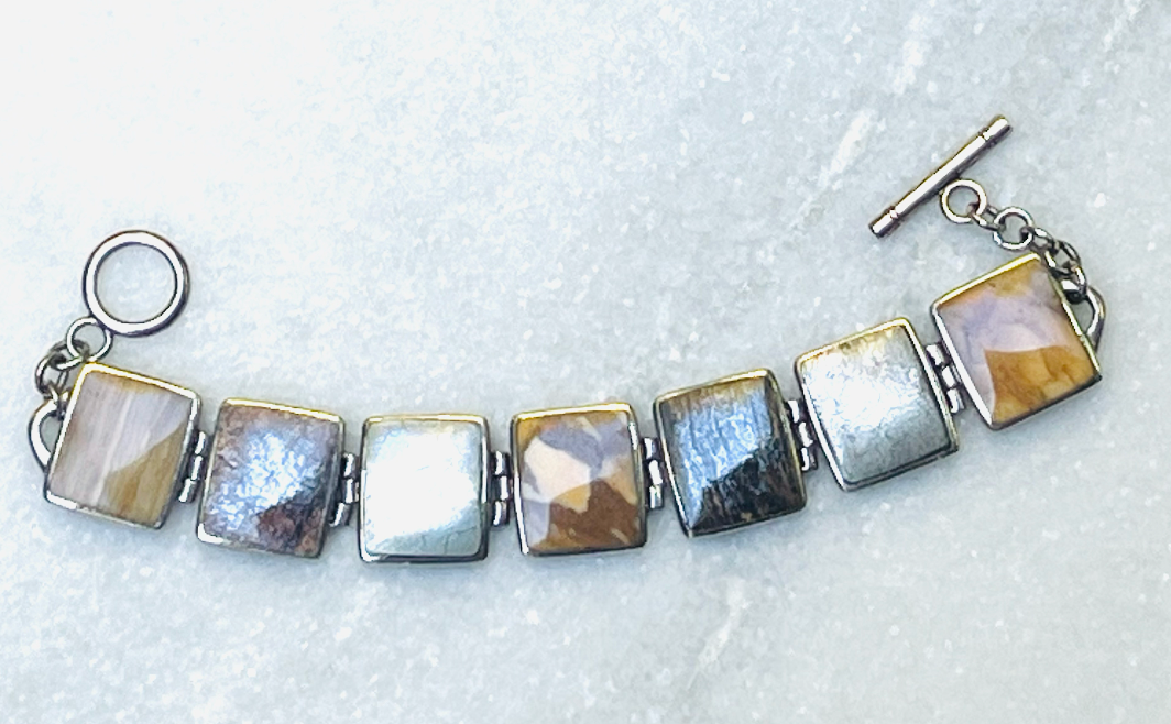 Silpada Sterling Natural Stone Toggle Bracelet