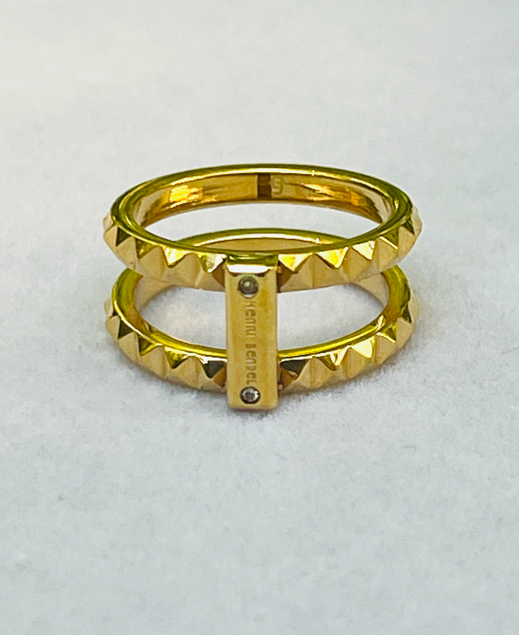 Henri Bendel Double Band Pyramid Stud Ring