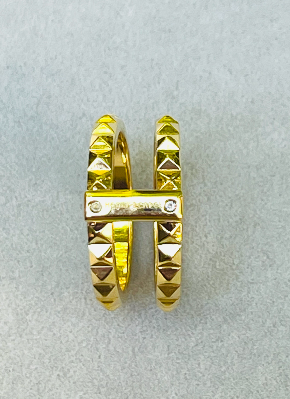 Henri Bendel Double Band Pyramid Stud Ring