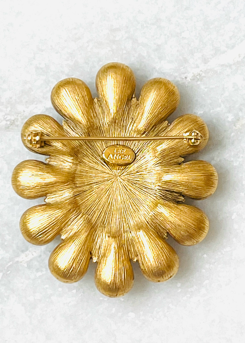 Lee Angel Crystal and Glass Bloom Brooch