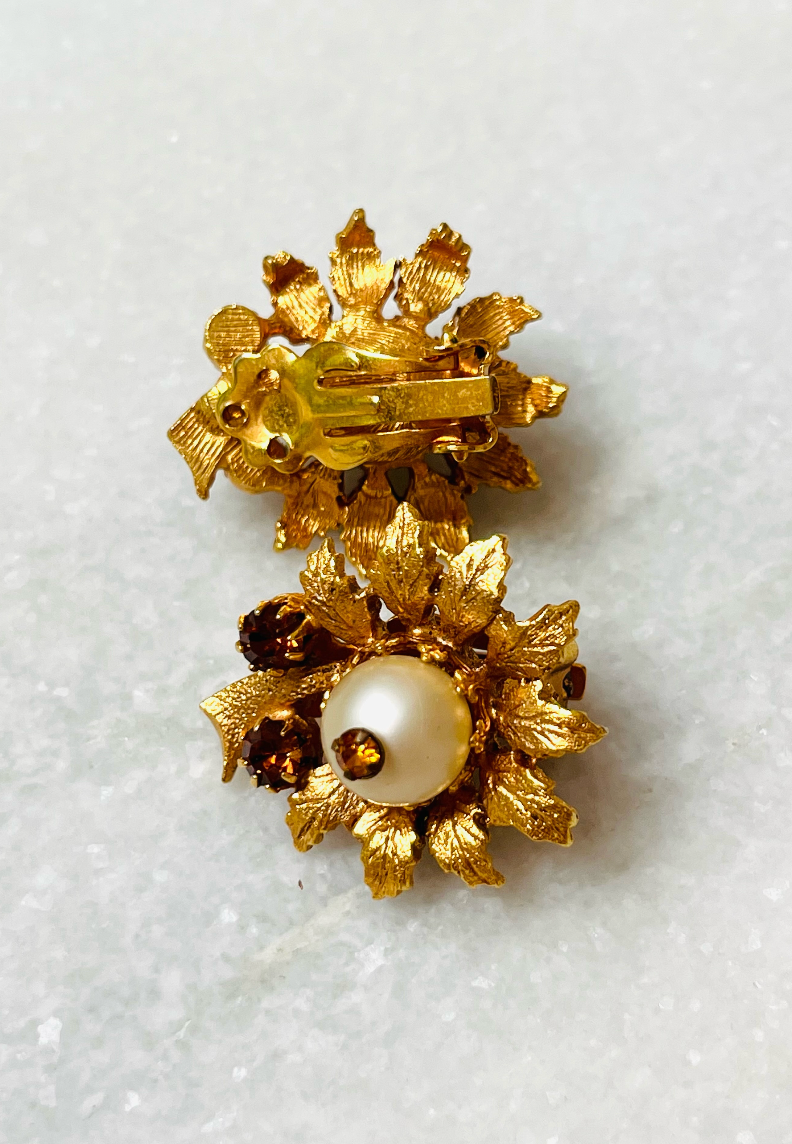 Flower Burst Brooch and Earring Set