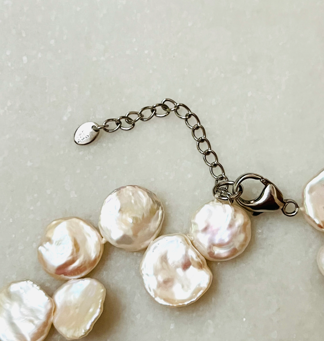 Lucas Lameth Coin Pearl Necklace