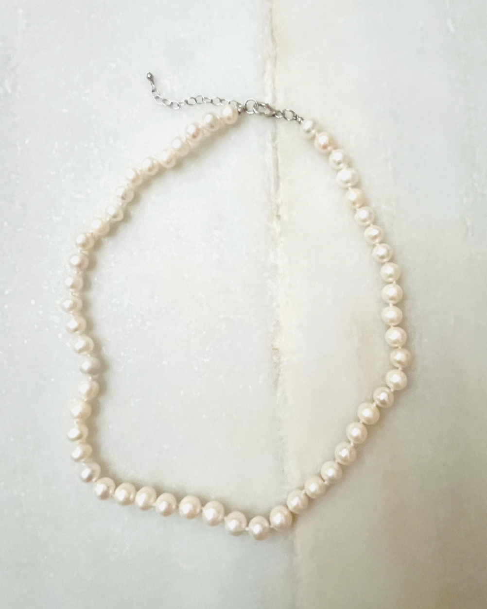 Freshwater Pearl Necklace With Sterling Clasp