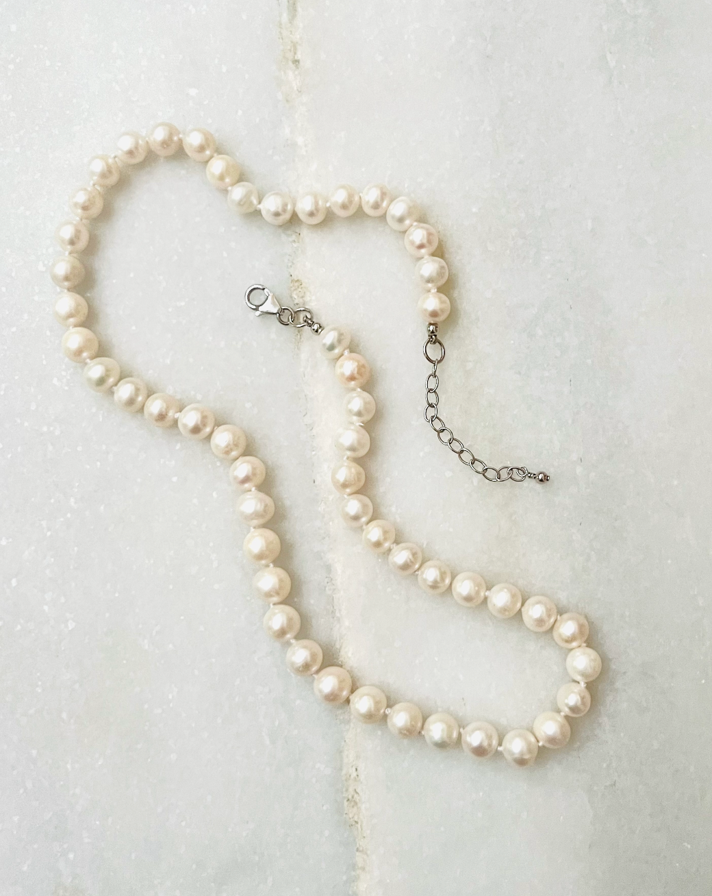 Freshwater Pearl Necklace With Sterling Clasp