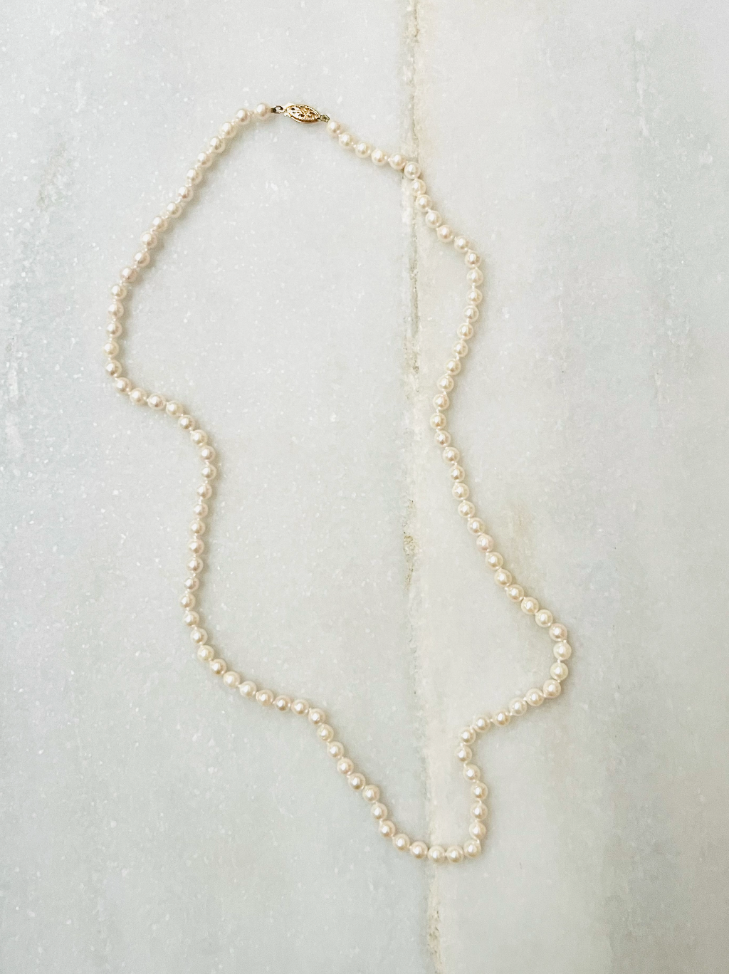 Classic 24" Pearl Strand With 14K Filigree Clasp