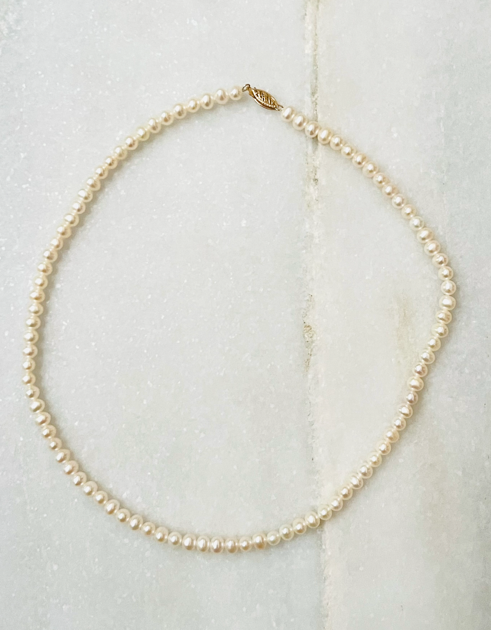 18" Freshwater Pearl Strand With 14K Filigree Clasp