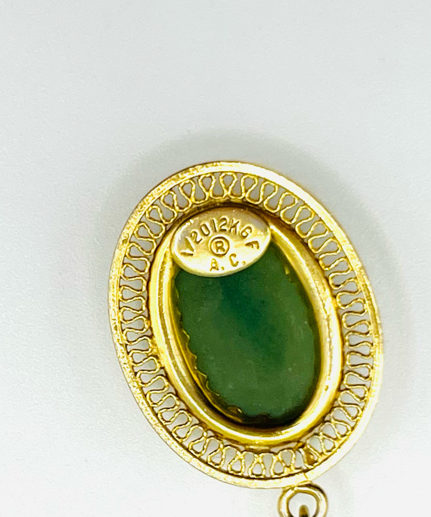 12K Gold Filled Green Tourmaline Pendant And Chain