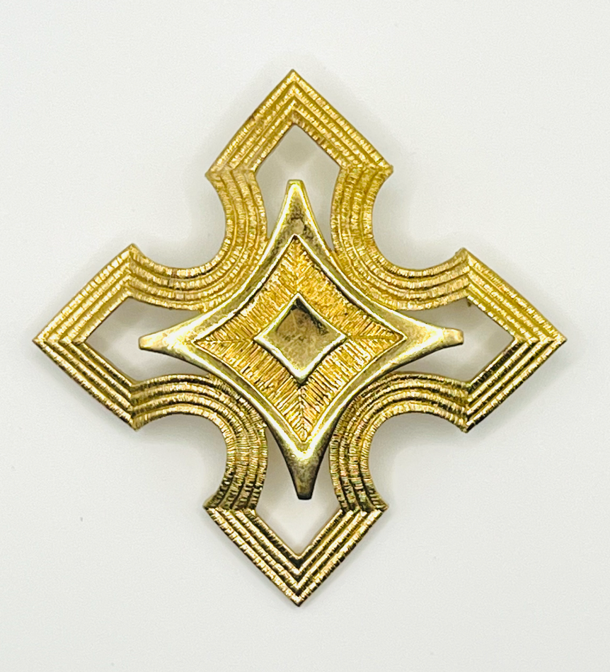Monet Textured Maltese Cross Brooch