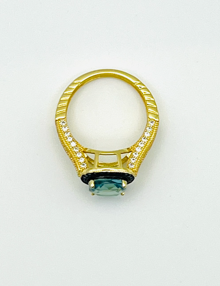 Italian Blue Cocktail Ring