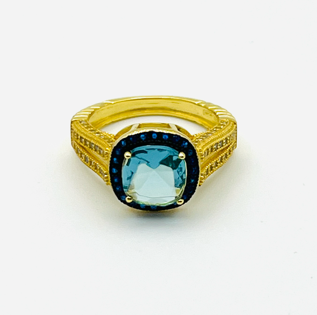 Italian Blue Cocktail Ring