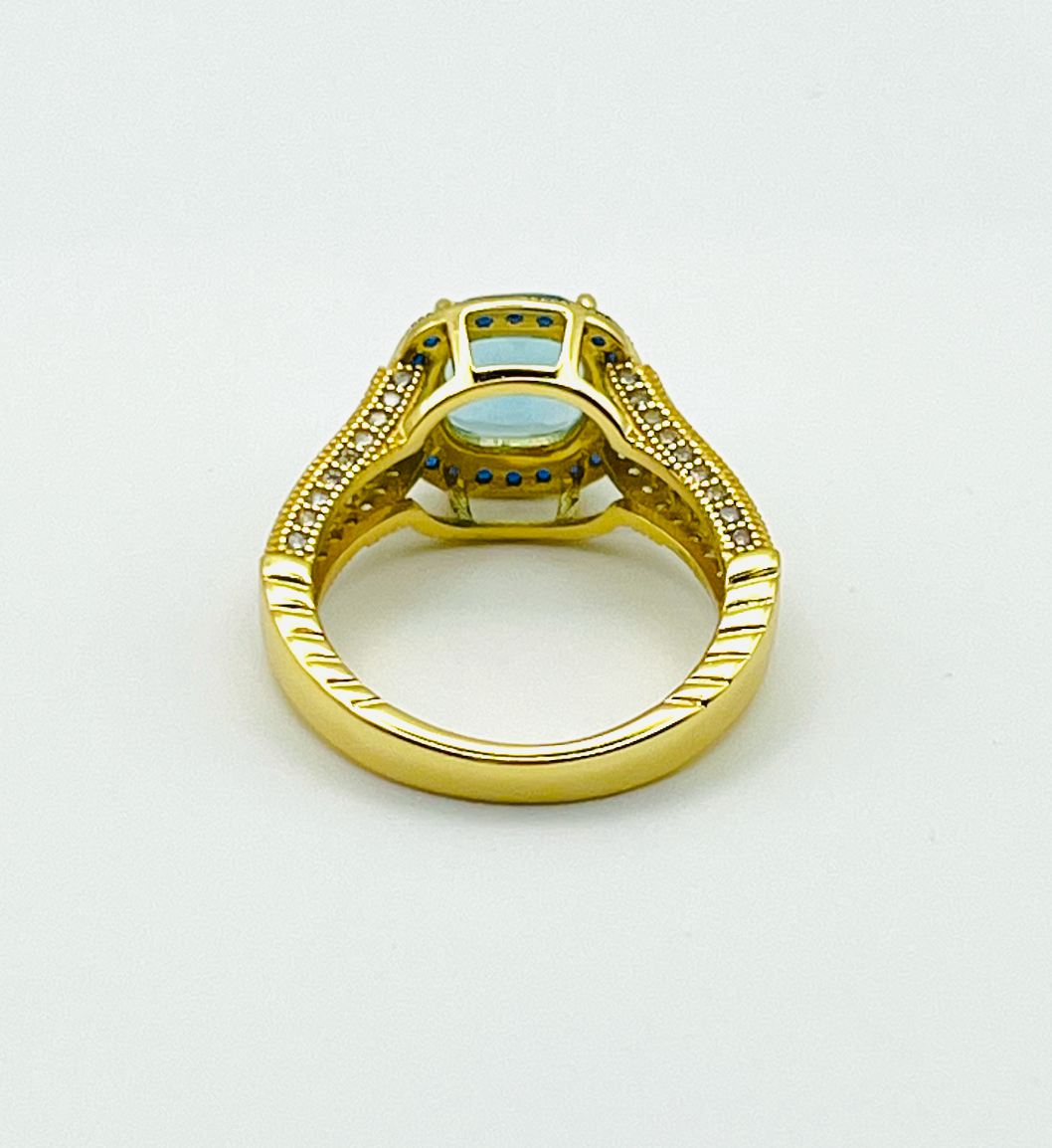 Italian Blue Cocktail Ring