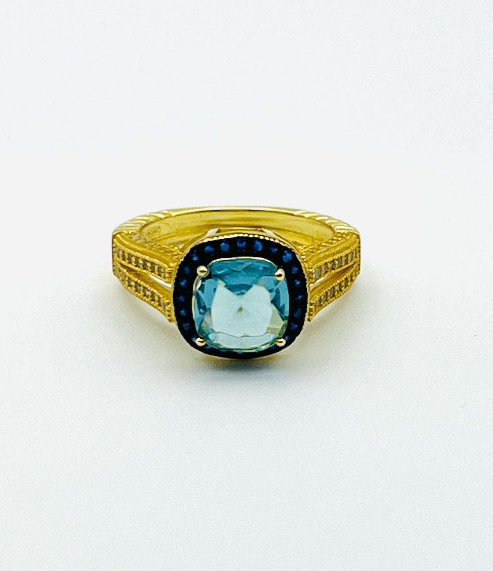 Italian Blue Cocktail Ring