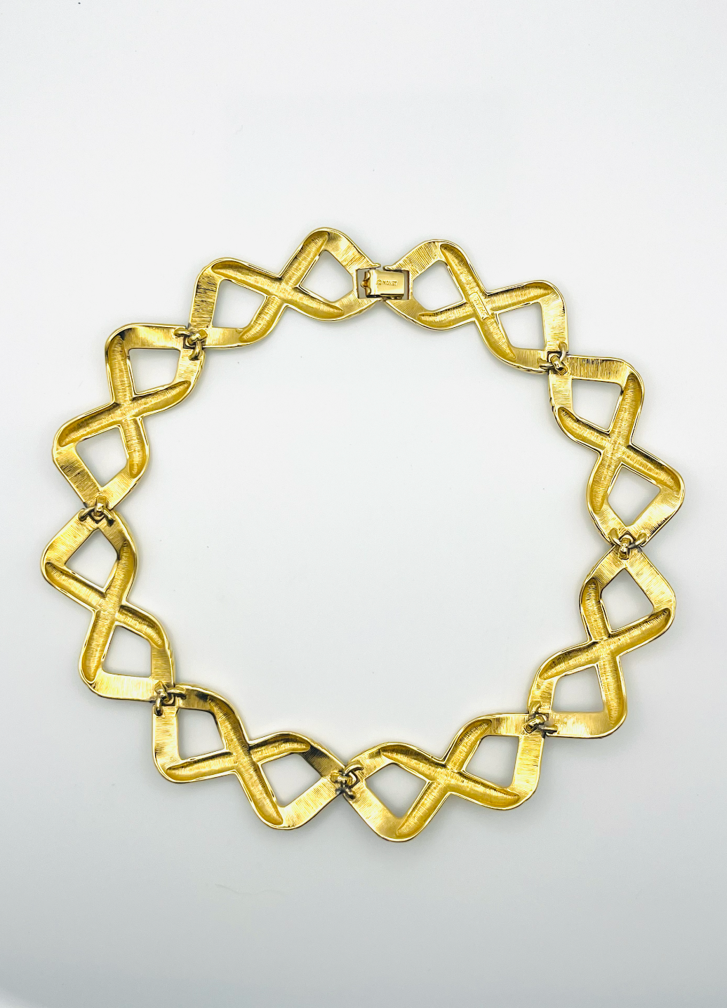 Monet Black Enamel Criss-Cross Choker
