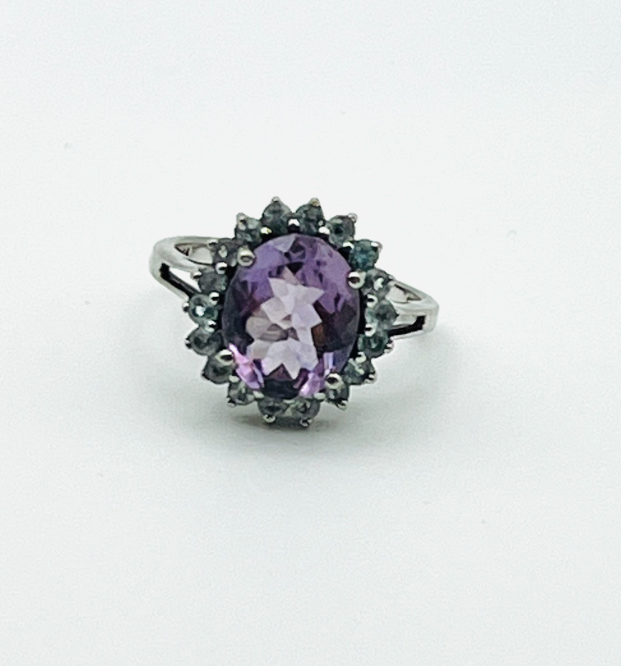 Sterling Amethyst & Topaz Ring