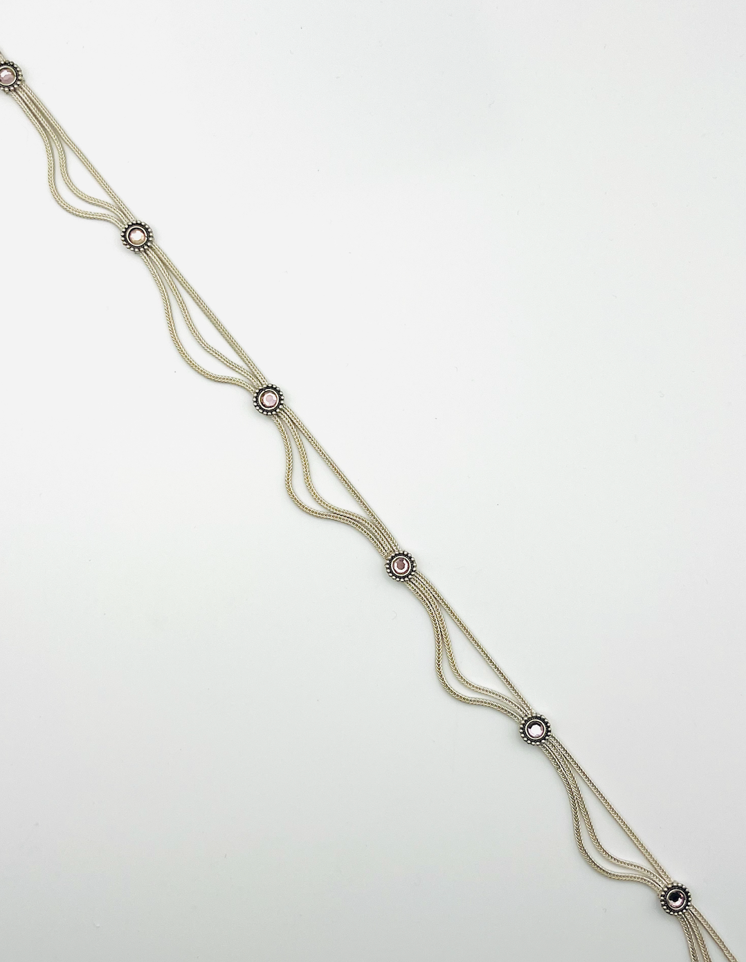 Sterling and Lilac Crystal Necklace
