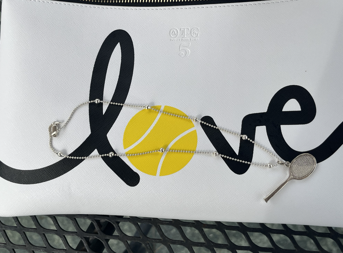 Sterling Tennis Racquet Pendant