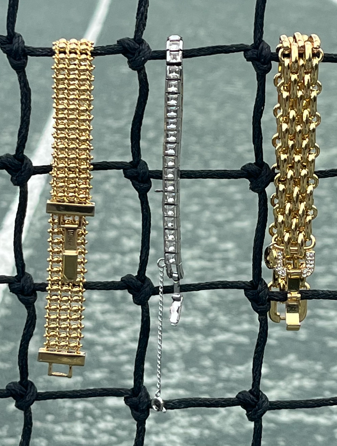 Talbots Watch Band Link Rhinestone Clasp Bracelet