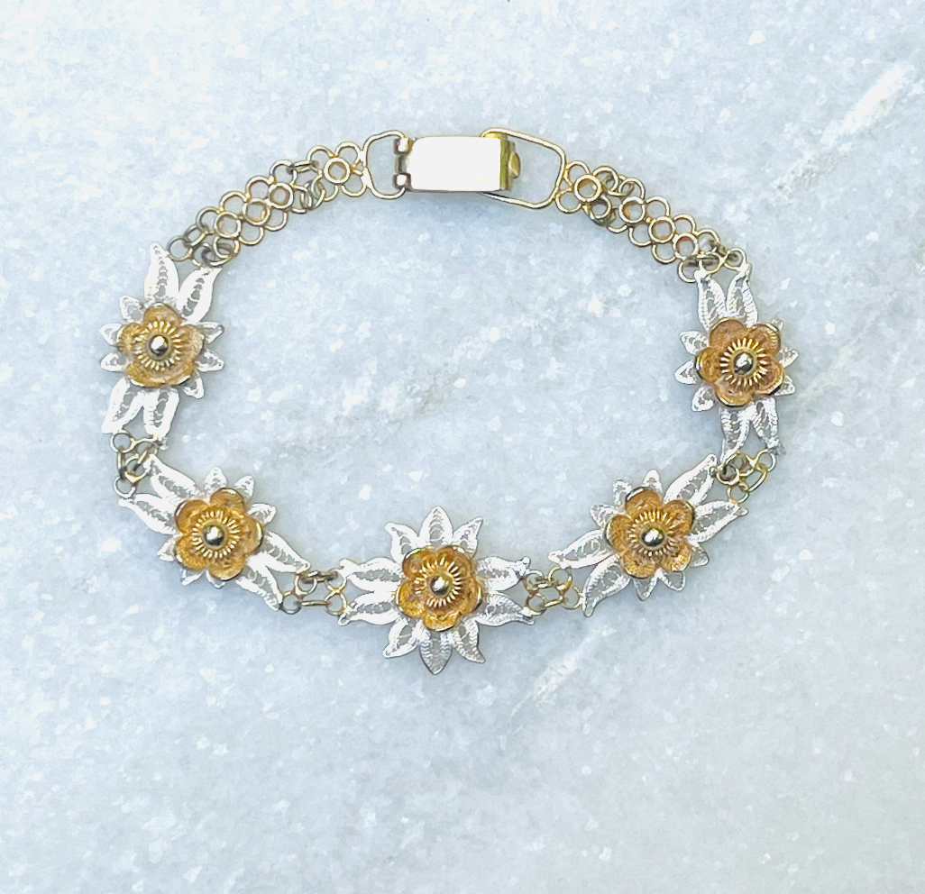Sterling Filigree Edelweiss Bracelet