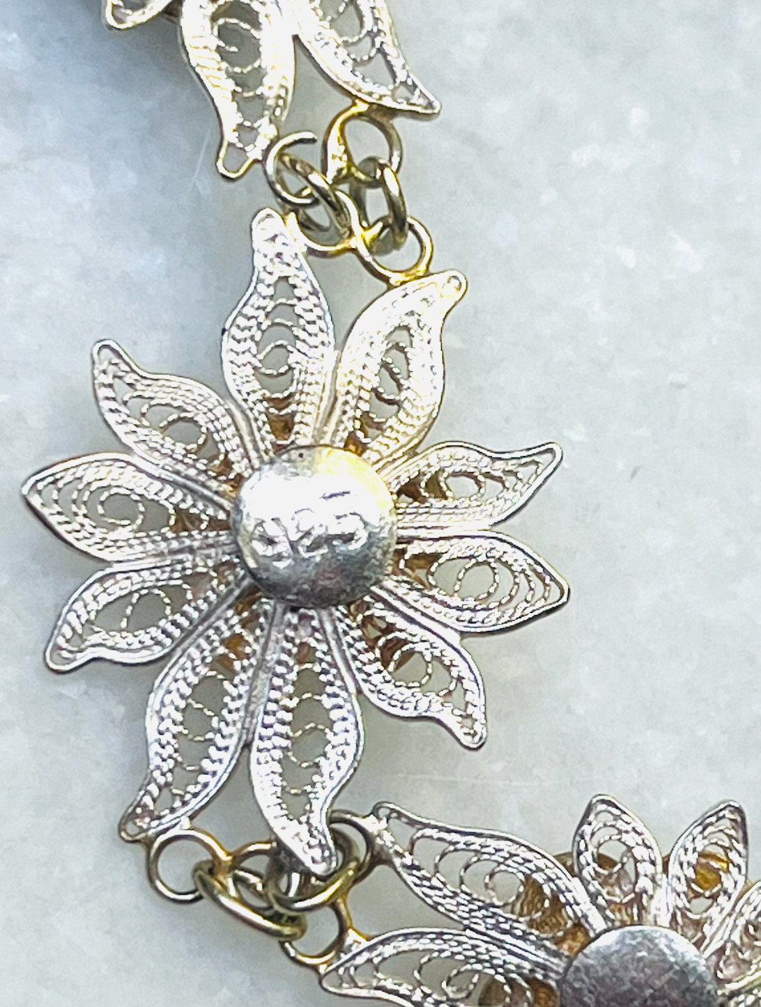 Sterling Filigree Edelweiss Bracelet