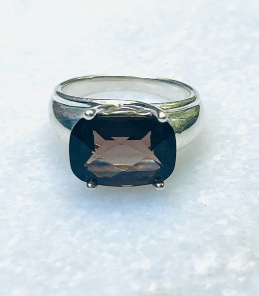 Sterling Smoky Quartz Ring