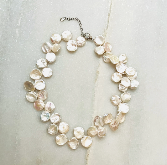 Lucas Lameth Coin Pearl Necklace