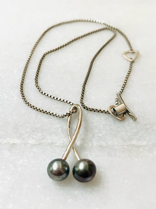Tahitian Pearl Double Pendant Necklace