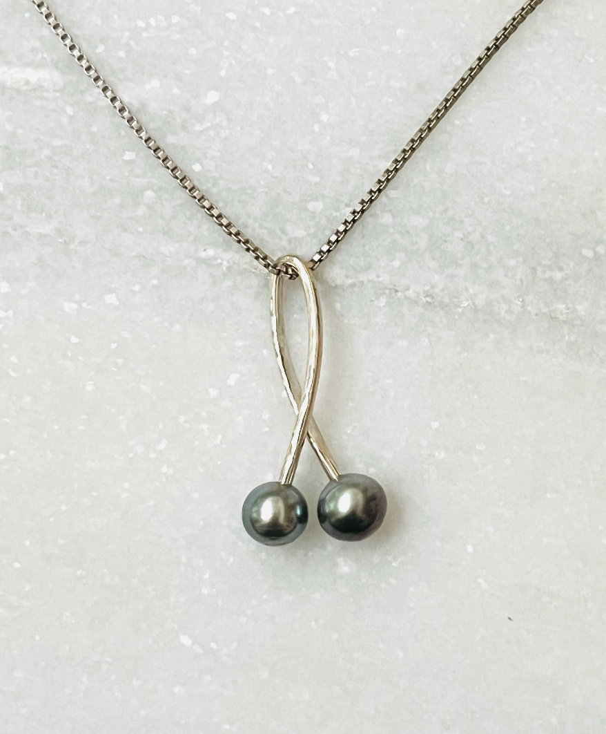 Tahitian Pearl Double Pendant Necklace