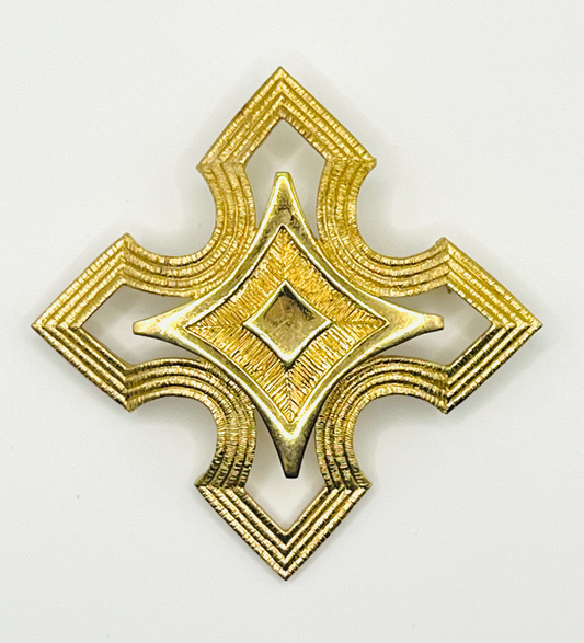 Monet Textured Maltese Cross Brooch