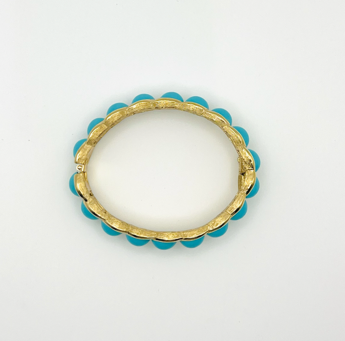 Trifari Hinged Tiffany Blue Bangle