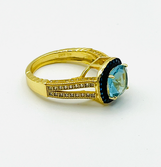 Italian Blue Cocktail Ring