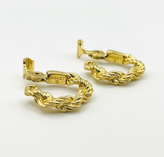 Monet Twisted Rope Clip Earrings