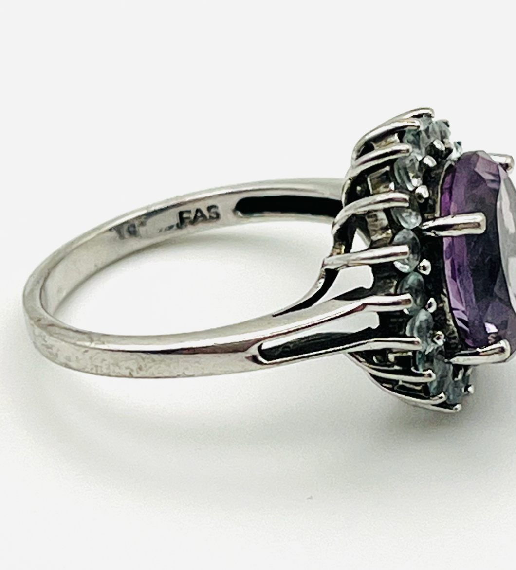 Sterling Amethyst & Topaz Ring