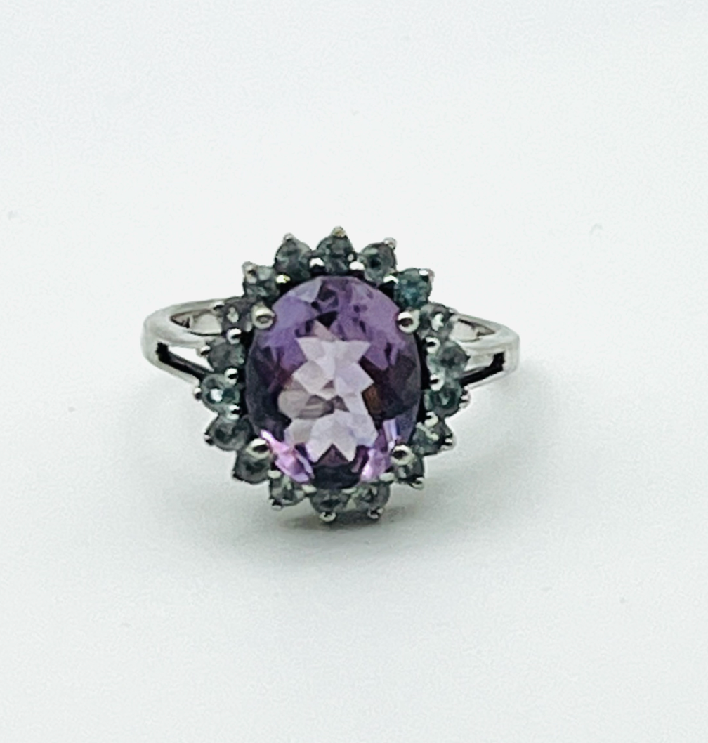 Sterling Amethyst & Topaz Ring