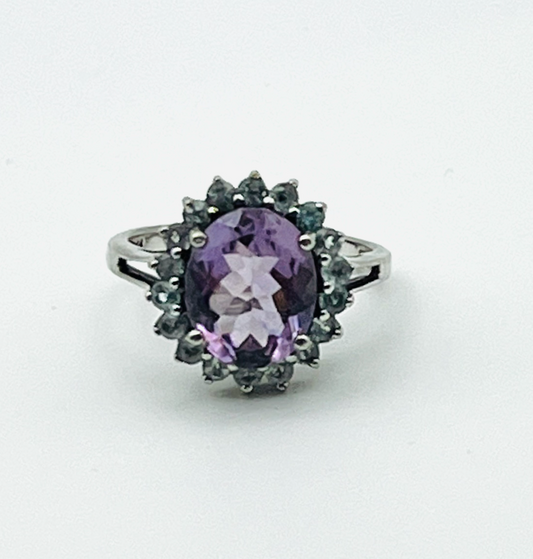 Sterling Amethyst & Topaz Ring