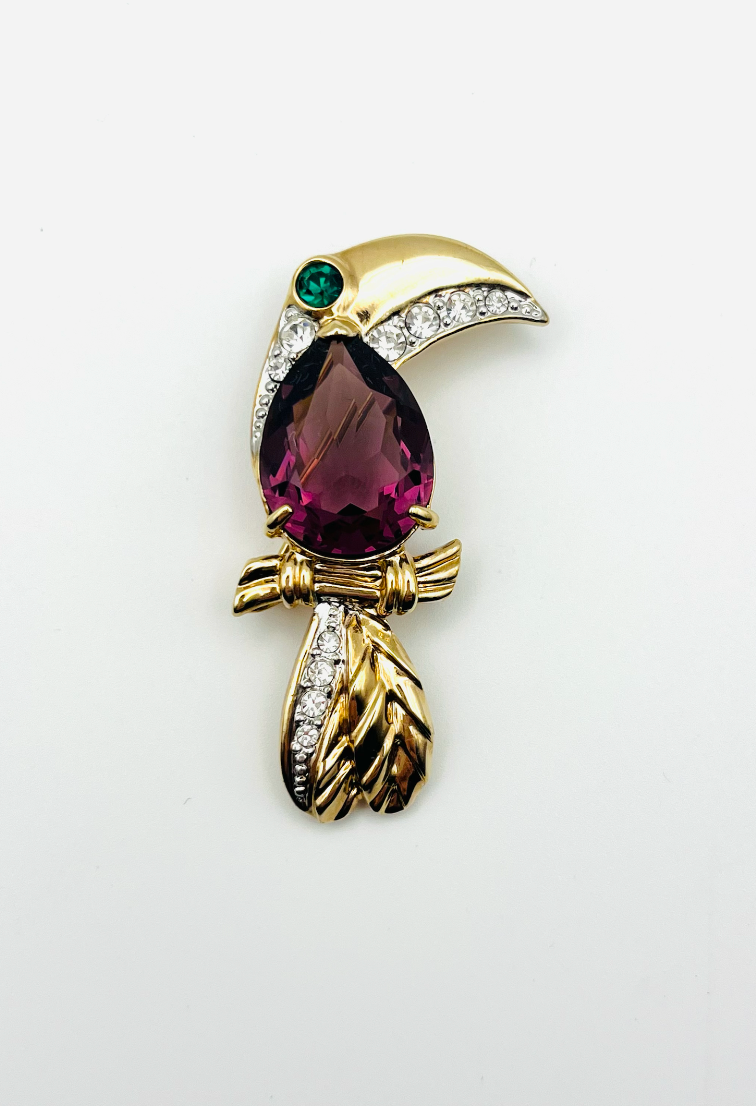 Swarovski Crystal Toucan Brooch