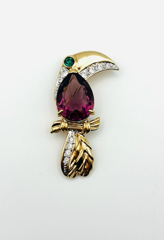 Swarovski Crystal Toucan Brooch