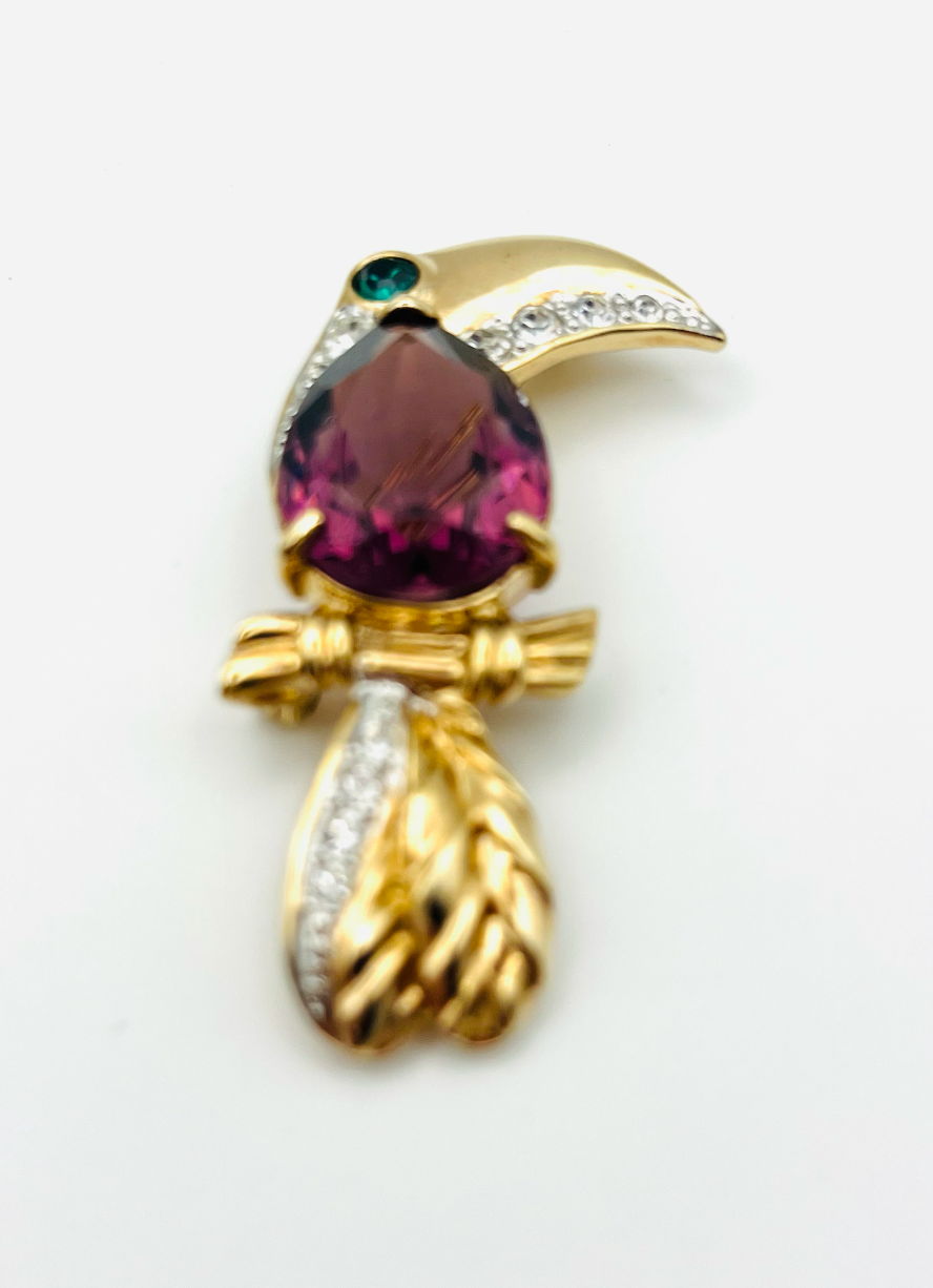 Swarovski Crystal Toucan Brooch