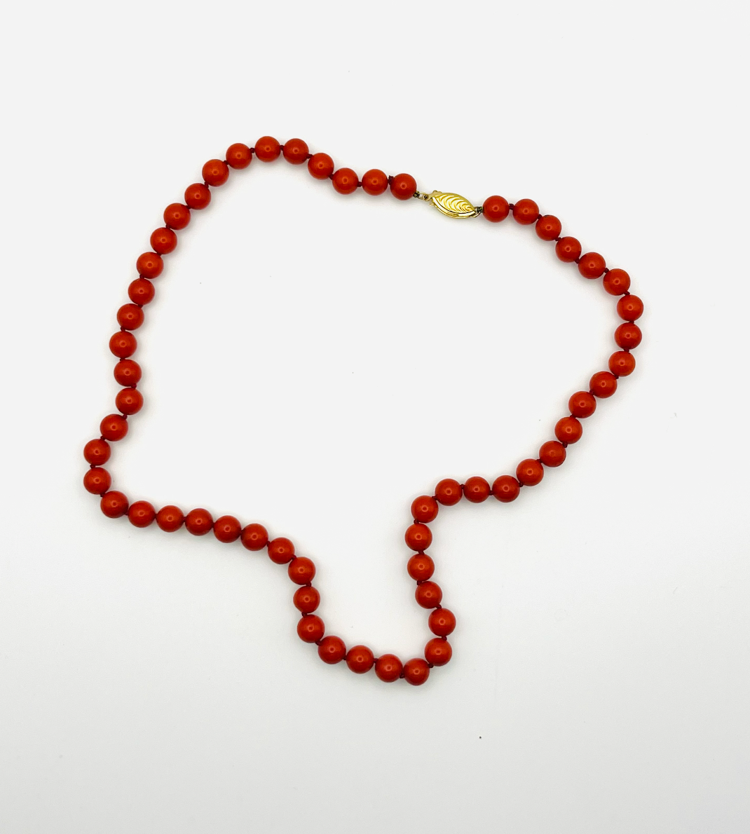 16" Coral Necklace With 14K Clasp