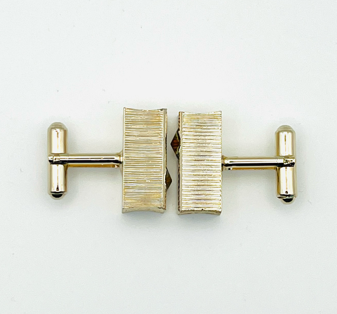 Ribbed Rivoli Cuff Links