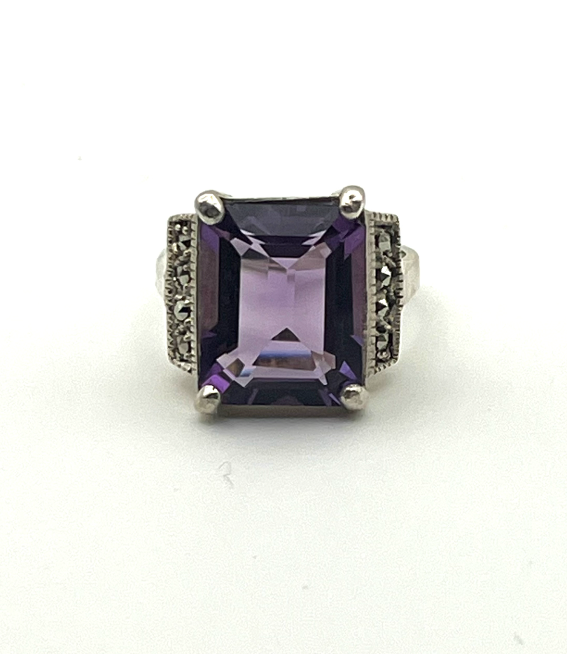 Sterling Amethyst Cocktail Ring